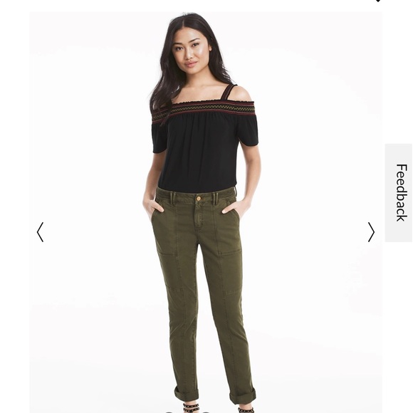 NWT Womens White House black market the straight crop pant olive green - Picture 2 of 14